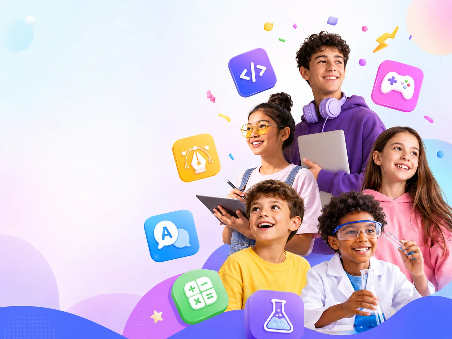 Cursos de programación, videojuegos, arte, inglés, matemática y ciencias